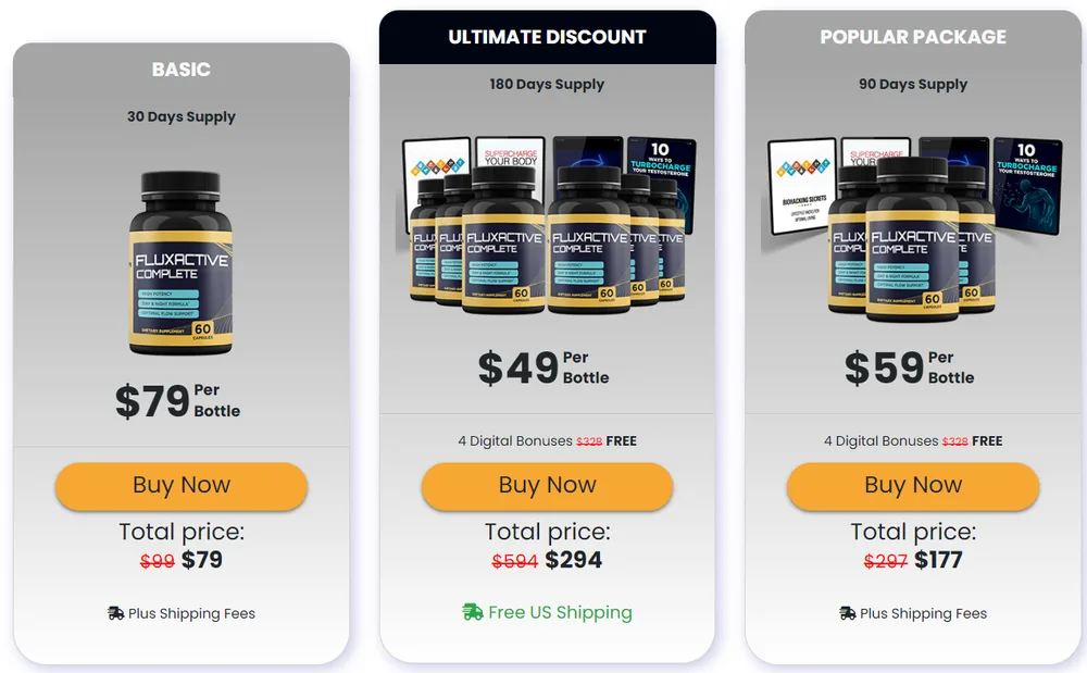 Fluxactive Complete packages and official price options