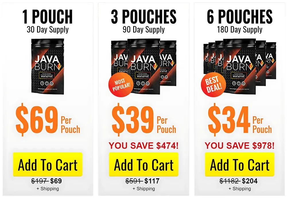 Java Burn packages and official price options