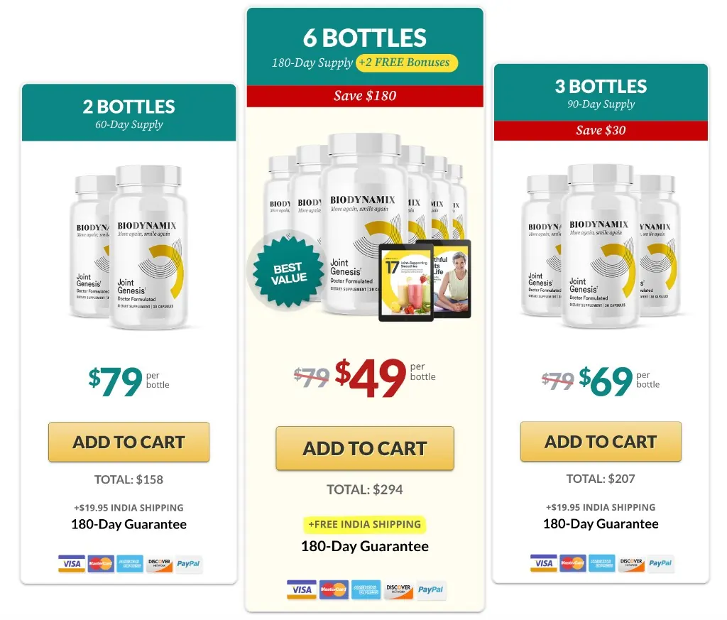 Joint Genesis packages and official price options