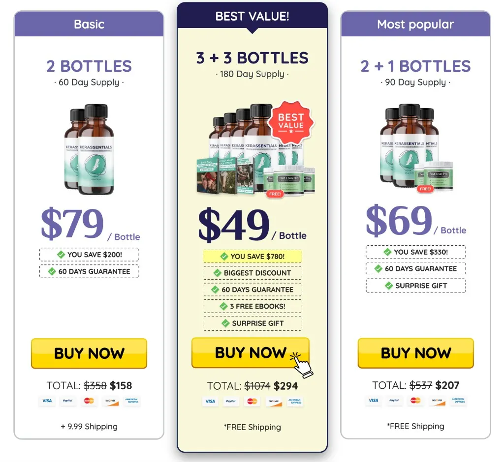 Kerassentials packages and official price options