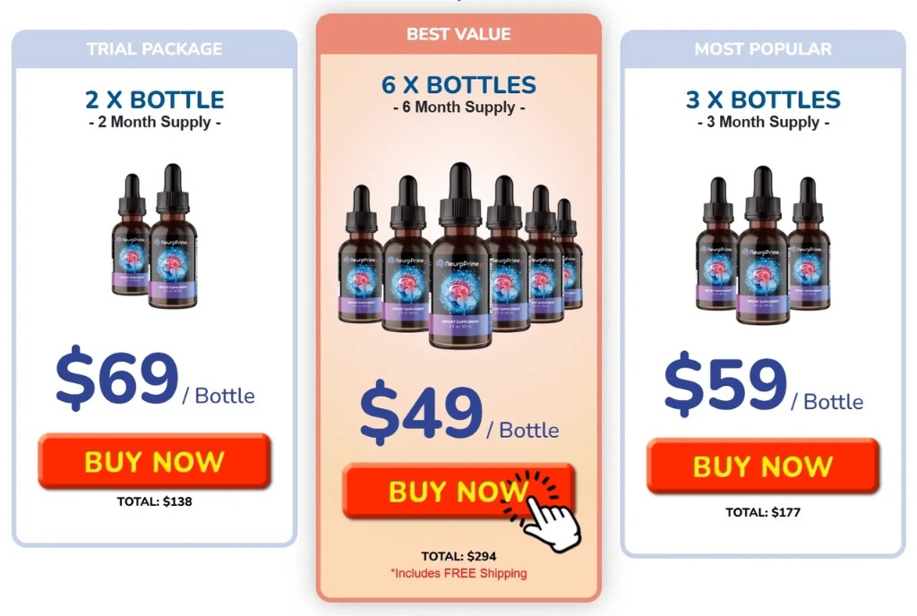 NeuroPrime packages and official price options