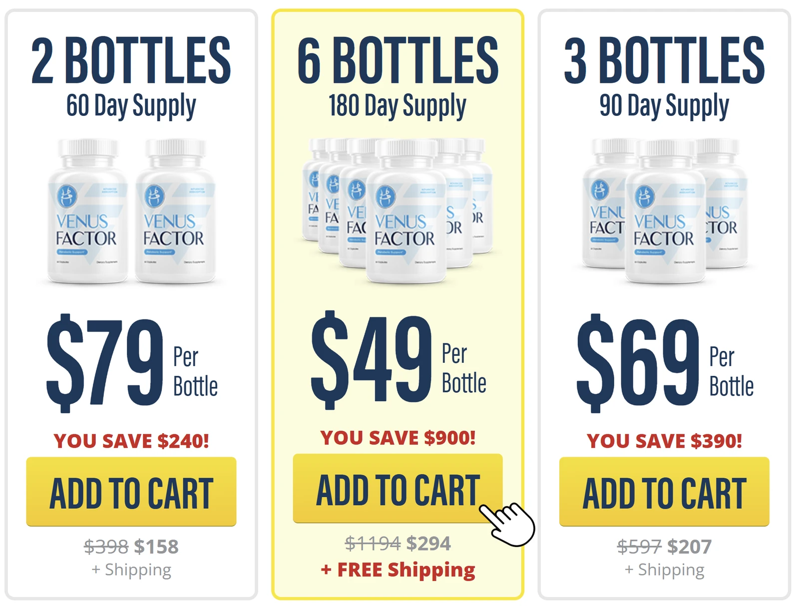Venus Factor packages and official price options